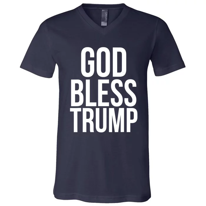 God Bless President Trump Gift V-Neck T-Shirt