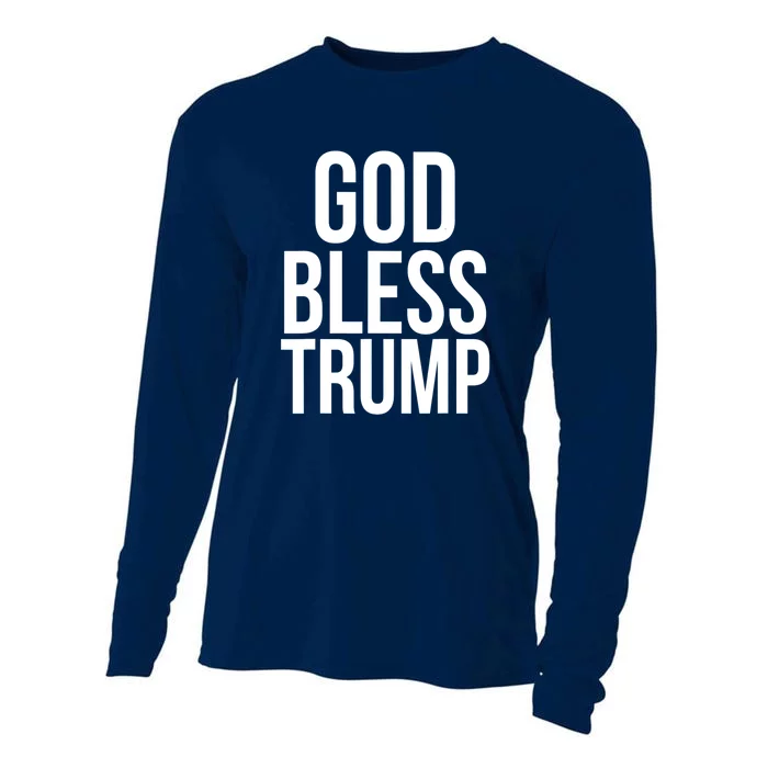 God Bless President Trump Gift Cooling Performance Long Sleeve Crew