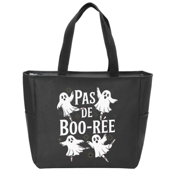 Ghost Ballet Pas De Boo Halloween Dance Zip Tote Bag