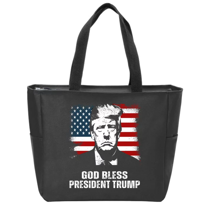 God Bless President Trump Trending Zip Tote Bag