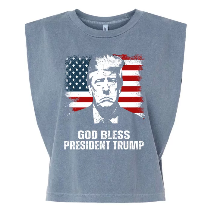 God Bless President Trump Trending Garment-Dyed Women's Muscle Tee