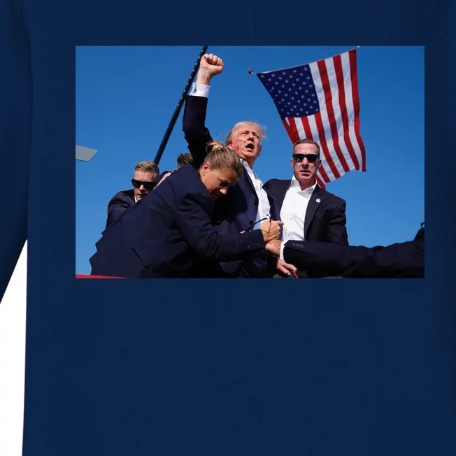 God Bless President Trump Gift For Trump Supporter Baby Long Sleeve Bodysuit