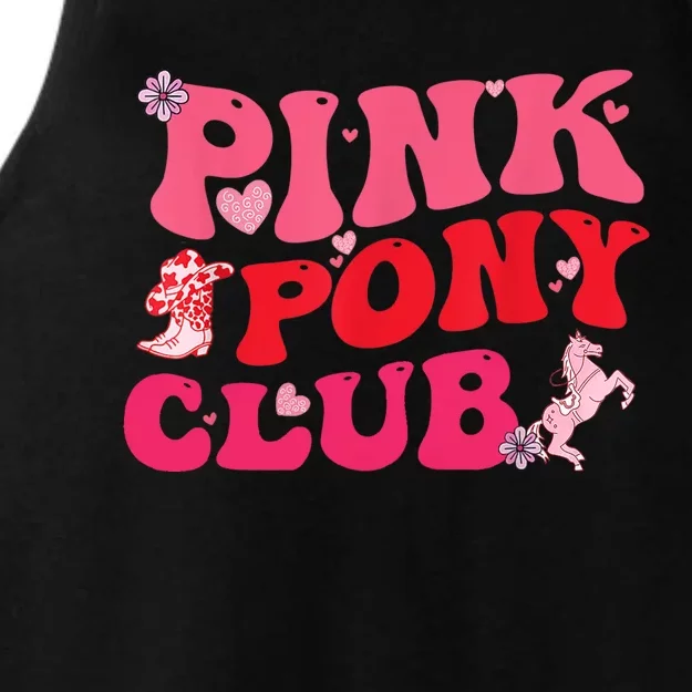 Groovy Birthday Pony Club Western Cowgirl Ladies Tri-Blend Wicking Tank