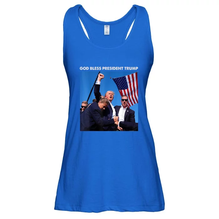 God Bless President Trump Shooting At Donald Trump Rally Gift Ladies Essential Flowy Tank