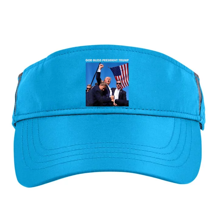 God Bless President Trump Shooting At Donald Trump Rally Gift Adult Drive Performance Visor