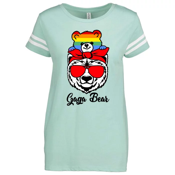 Gaga Bear Proud Gaga Rainbow Flag Lgbt Pride Mothers Day Gift Enza Ladies Jersey Football T-Shirt