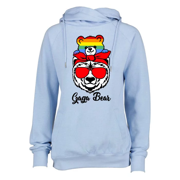 Gaga Bear Proud Gaga Rainbow Flag Lgbt Pride Mothers Day Gift Womens Funnel Neck Pullover Hood