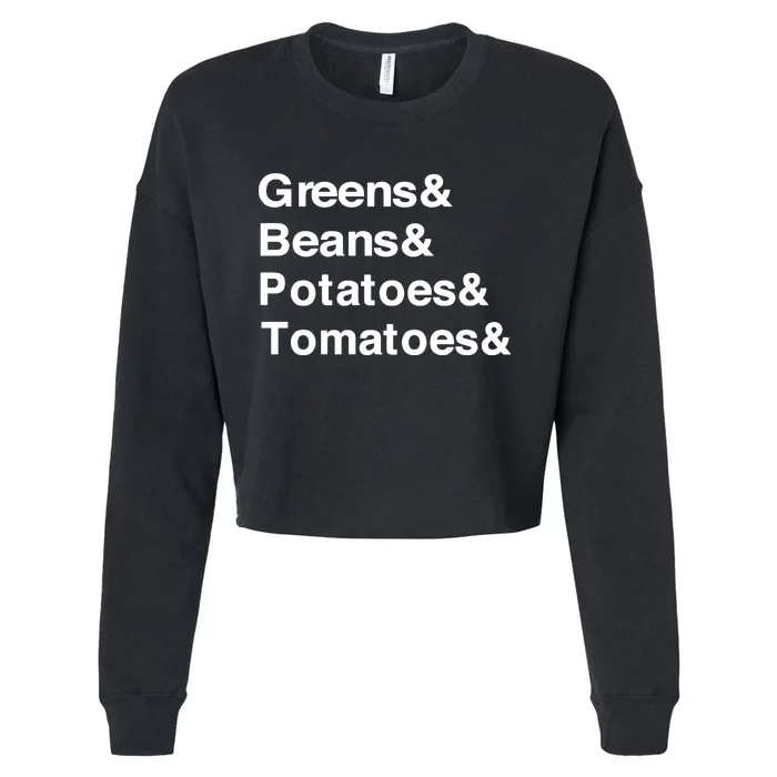 Greens Beans Potato Tomato Cropped Pullover Crew