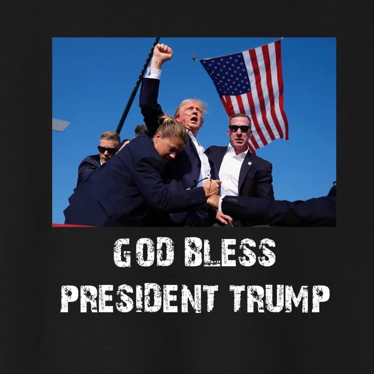 God Bless President Trump Women's Crop Top Tee