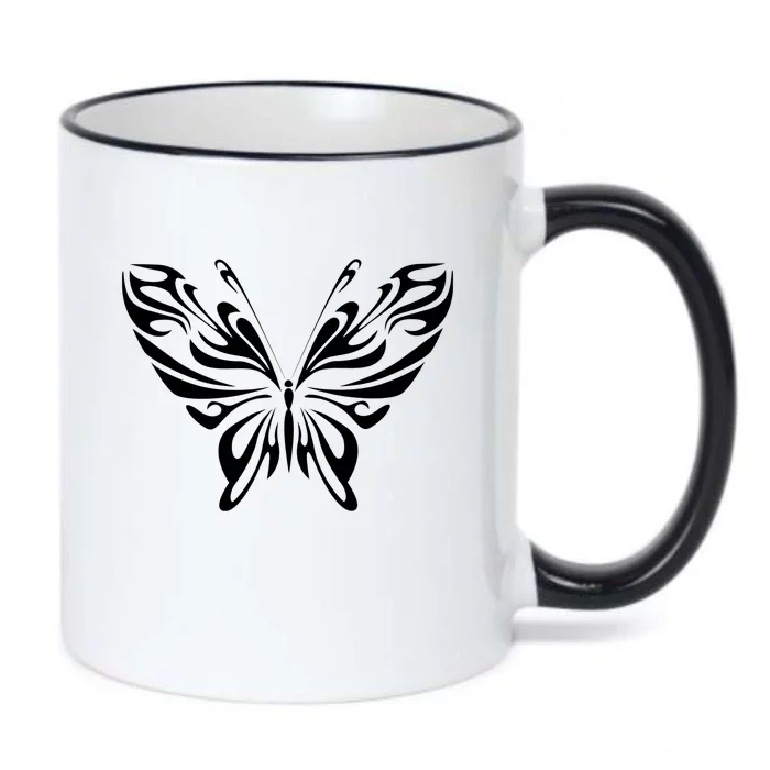 Grunge Butterfly Pattern Black Color Changing Mug