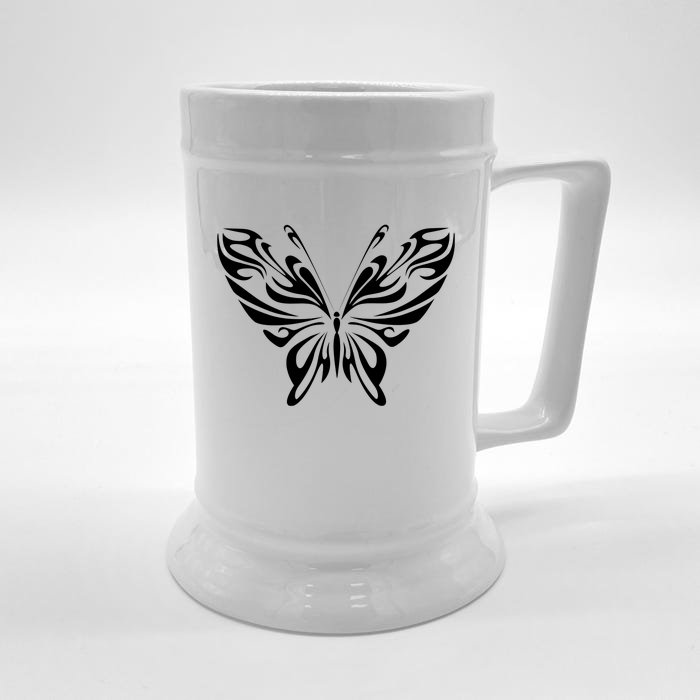 Grunge Butterfly Pattern Front & Back Beer Stein