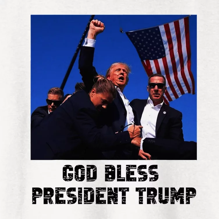 God Bless President Trump 2024 Support Women's Crop Top Tee