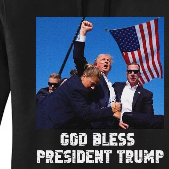 God Bless President Trump 2024 Patriot Women's Pullover Hoodie