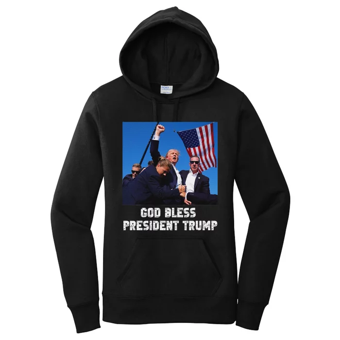 God Bless President Trump 2024 Patriot Women's Pullover Hoodie