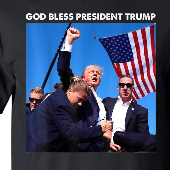 God Bless President Trump Shooting At Donald Trump Rally Tall T-Shirt