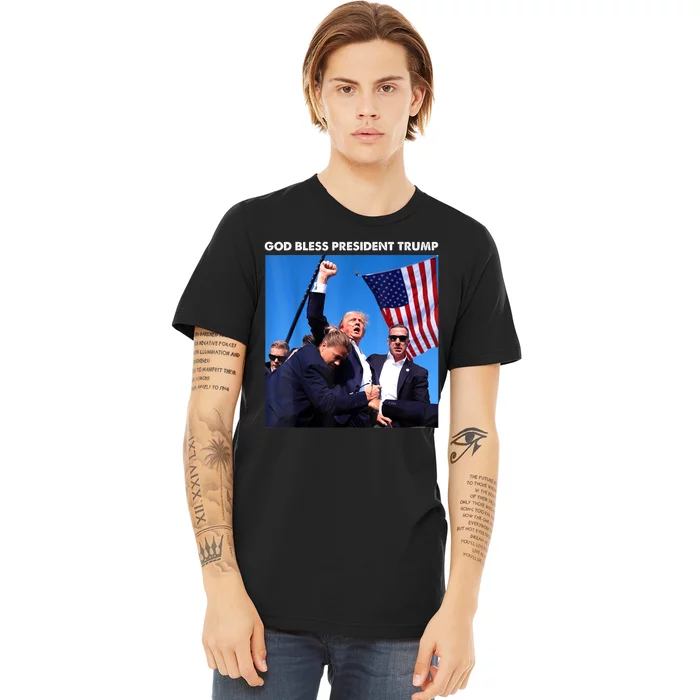 God Bless President Trump Shooting At Donald Trump Rally Premium T-Shirt