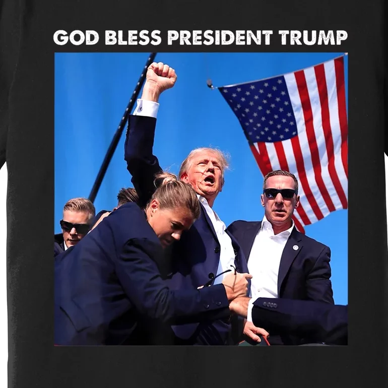 God Bless President Trump Shooting At Donald Trump Rally Premium T-Shirt