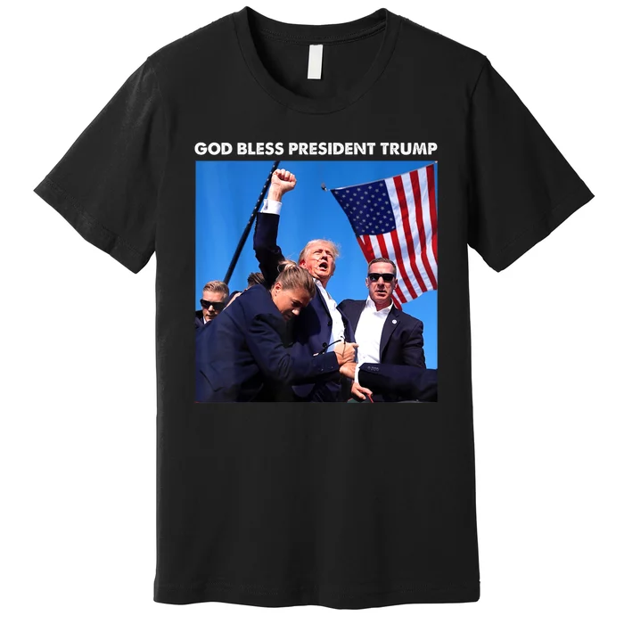 God Bless President Trump Shooting At Donald Trump Rally Premium T-Shirt