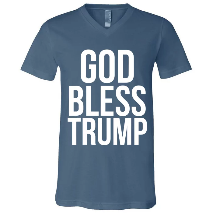 God Bless President Donald Trump V-Neck T-Shirt