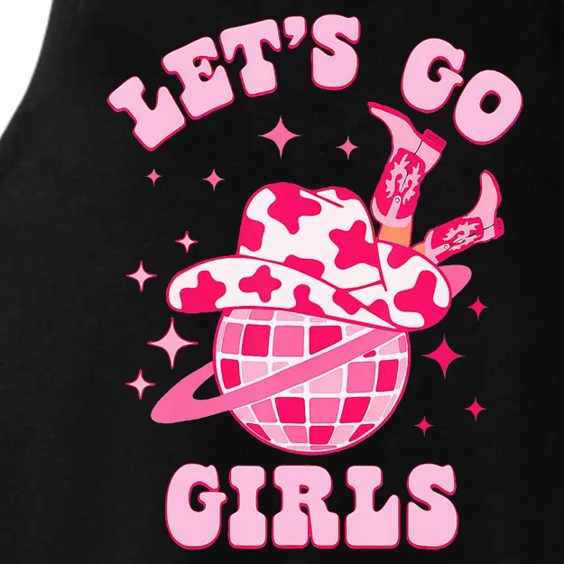 Groovy Bachelorette Party Lets Go Western Cowgirl Ladies Tri-Blend Wicking Tank