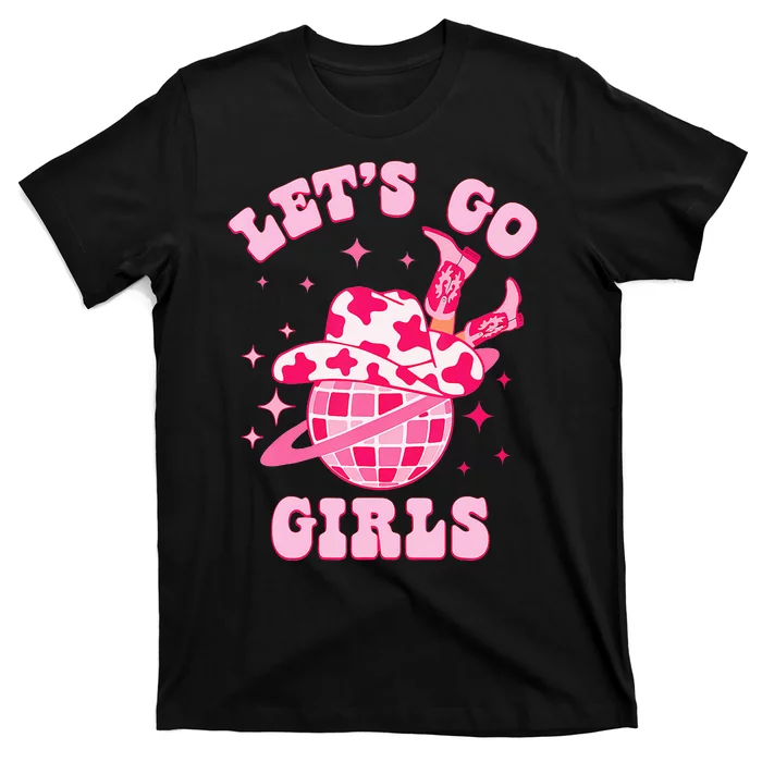 Groovy Bachelorette Party Lets Go Western Cowgirl T-Shirt