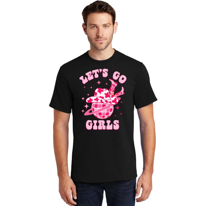 Groovy Bachelorette Party Lets Go Western Cowgirl Tall T-Shirt