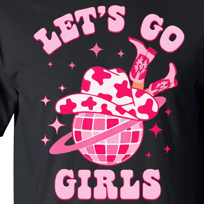 Groovy Bachelorette Party Lets Go Western Cowgirl Tall T-Shirt