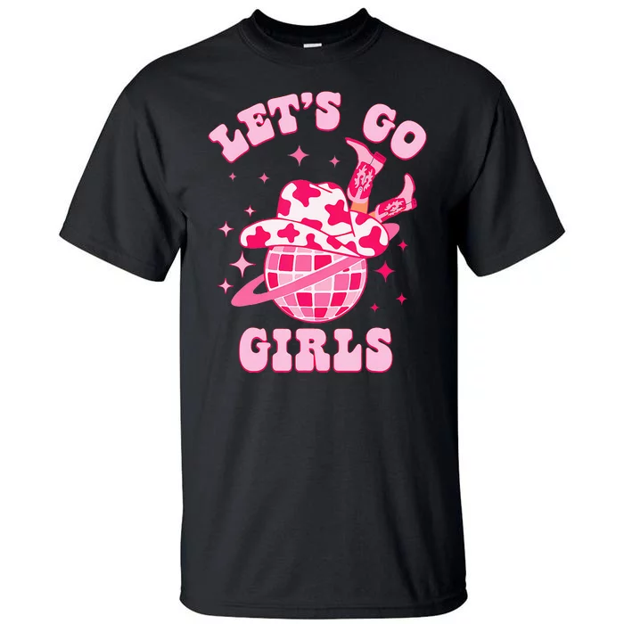 Groovy Bachelorette Party Lets Go Western Cowgirl Tall T-Shirt