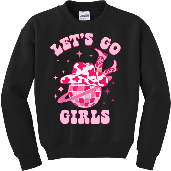 Groovy Bachelorette Party Lets Go Western Cowgirl Kids Sweatshirt