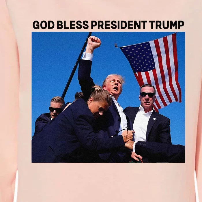 God Bless President Trump Shooting At Donald Trump Rally Womens California Wash Sweatshirt