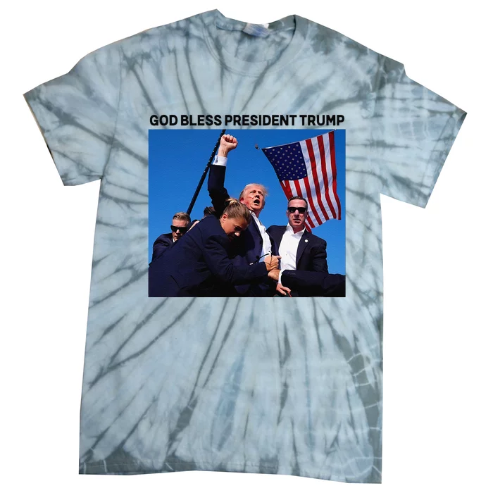 God Bless President Trump Shooting At Donald Trump Rally Tie-Dye T-Shirt