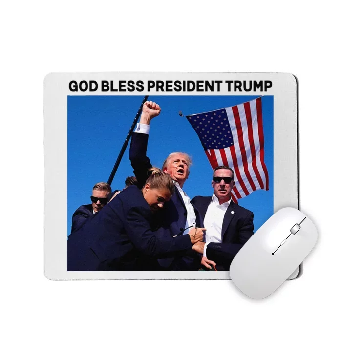 God Bless President Trump Shooting At Donald Trump Rally Mousepad