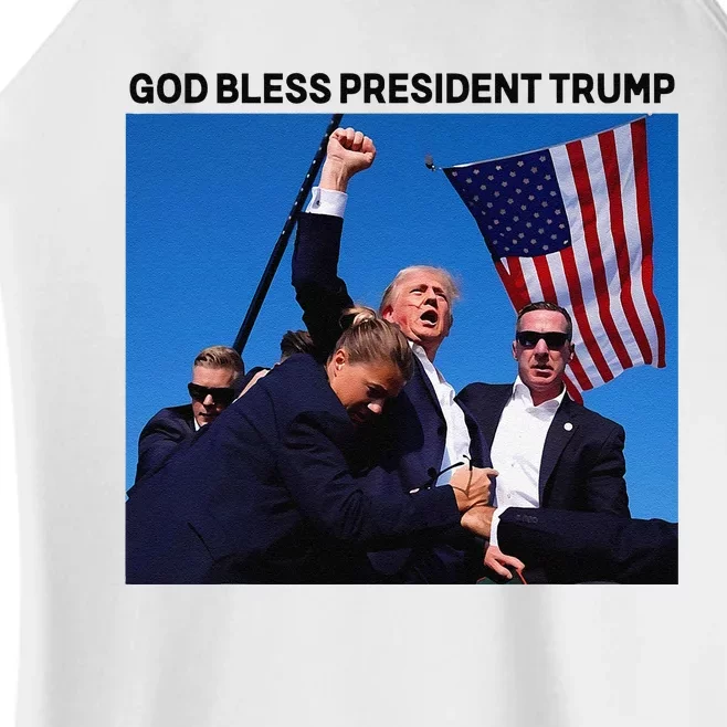 God Bless President Trump Shooting At Donald Trump Rally Women’s Perfect Tri Rocker Tank