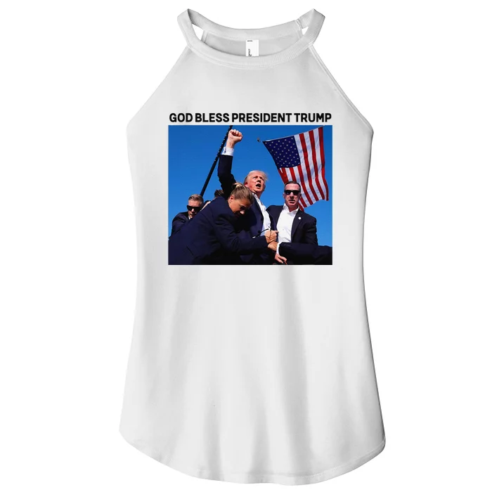 God Bless President Trump Shooting At Donald Trump Rally Women’s Perfect Tri Rocker Tank