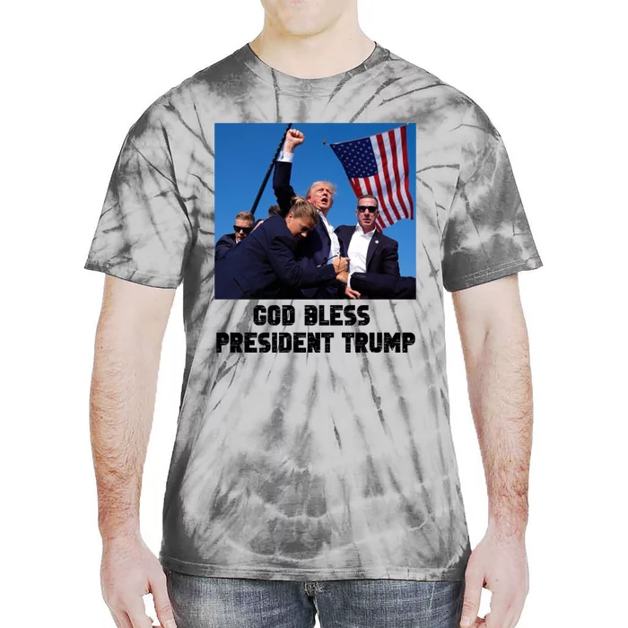 God Bless President Trump Donald Trump 2024 Tie-Dye T-Shirt