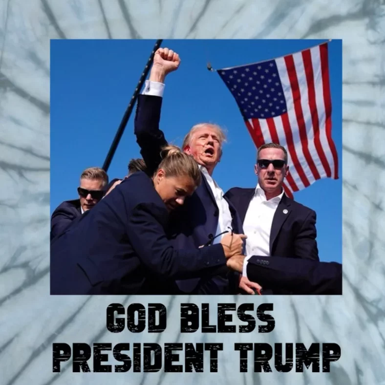 God Bless President Trump Donald Trump 2024 Tie-Dye T-Shirt