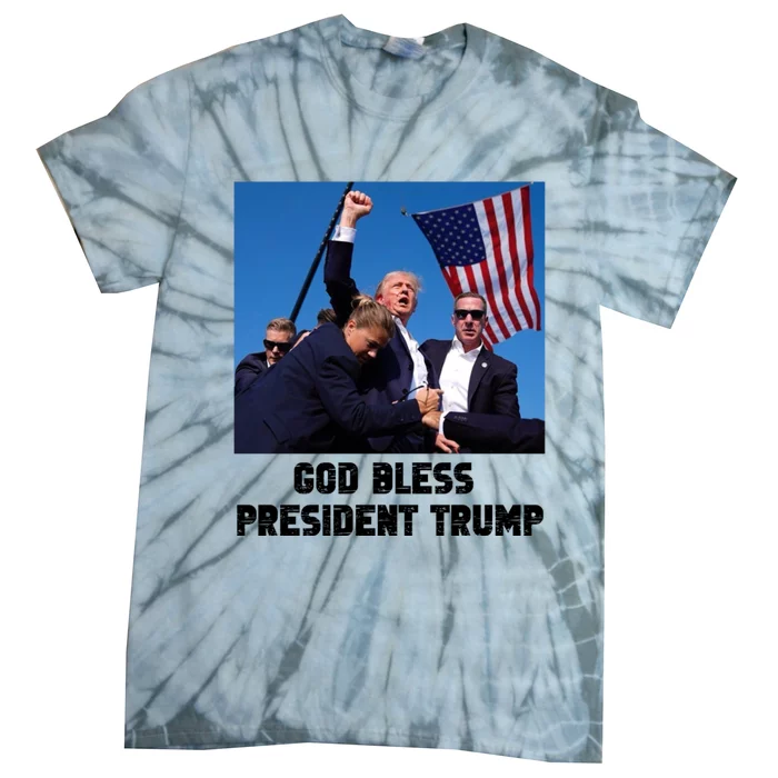 God Bless President Trump Donald Trump 2024 Tie-Dye T-Shirt