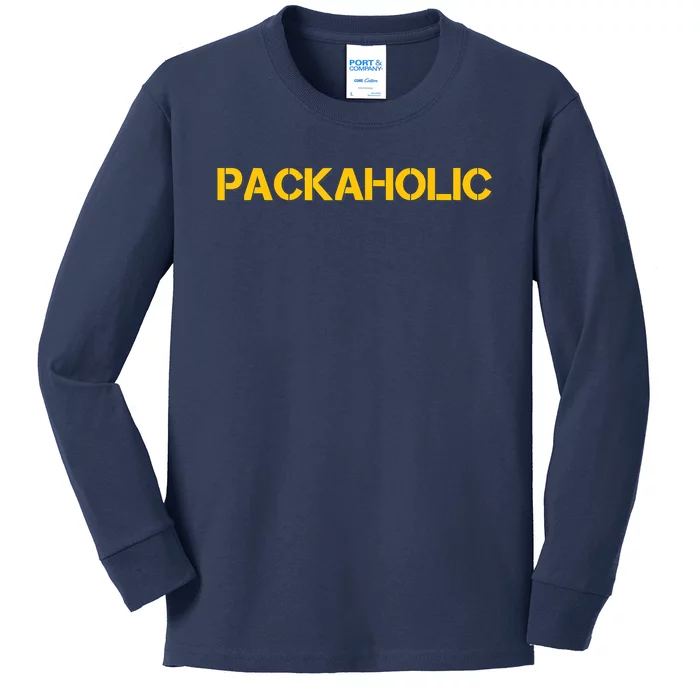 Green Bay Packaholic Kids Long Sleeve Shirt