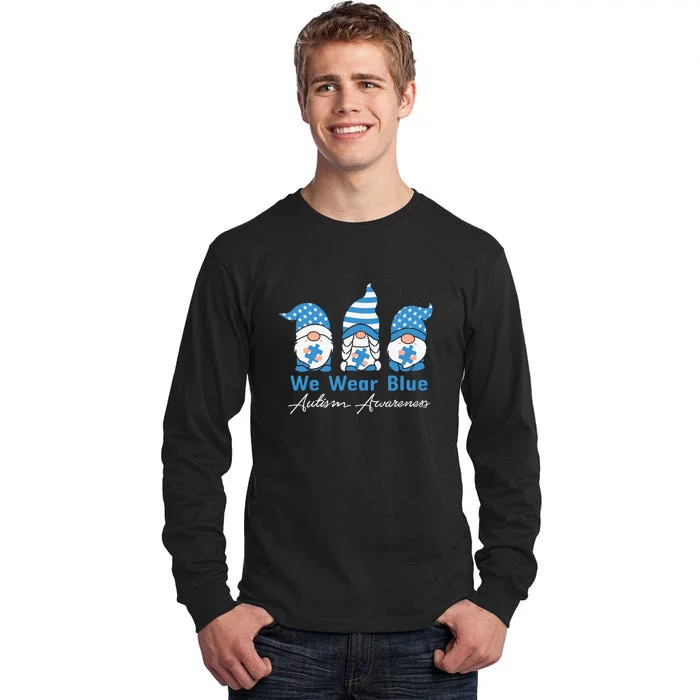 Gnomes Blue Puzzle Autism Awareness Graphics Gift Tall Long Sleeve T-Shirt