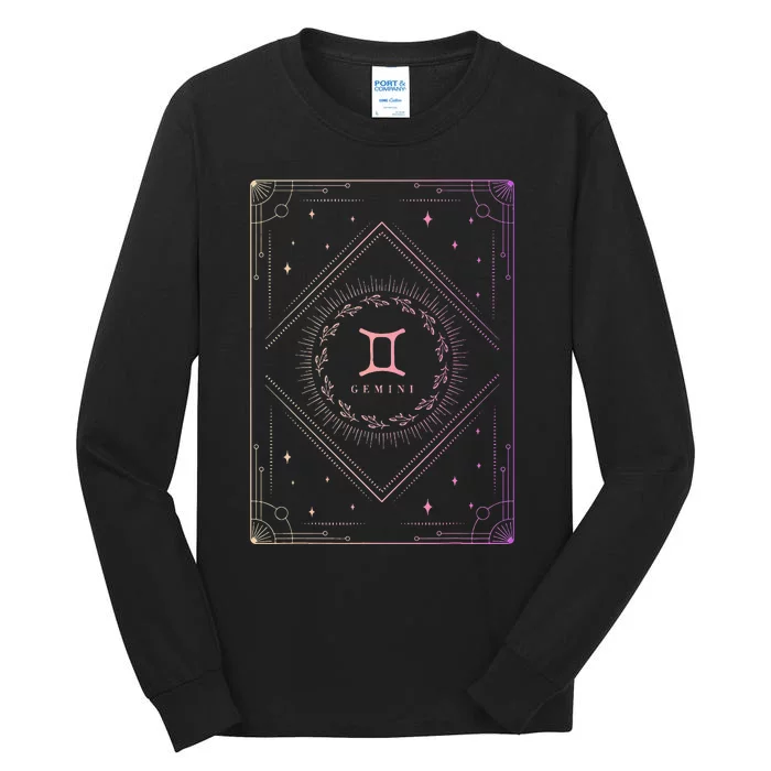 Gemini Birthday Present Wo Zodiac Sign Gemini Tall Long Sleeve T-Shirt