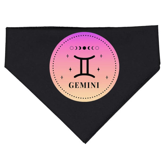 Gemini Birthday Present Wo Zodiac Sign Gemini USA-Made Doggie Bandana