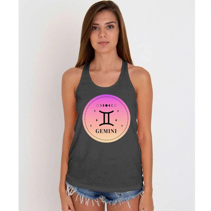 Gemini Birthday Present Wo Zodiac Sign Gemini Women's Knotted Racerback Tank