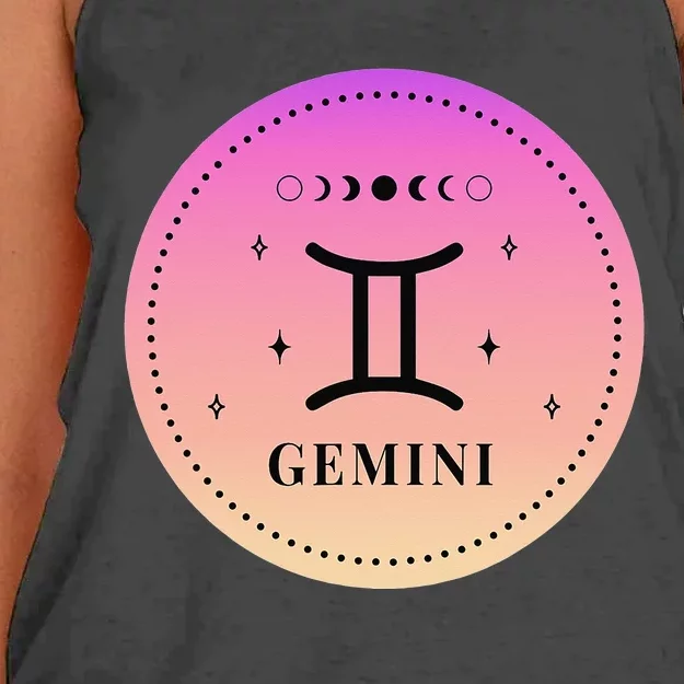 Gemini Birthday Present Wo Zodiac Sign Gemini Women's Knotted Racerback Tank