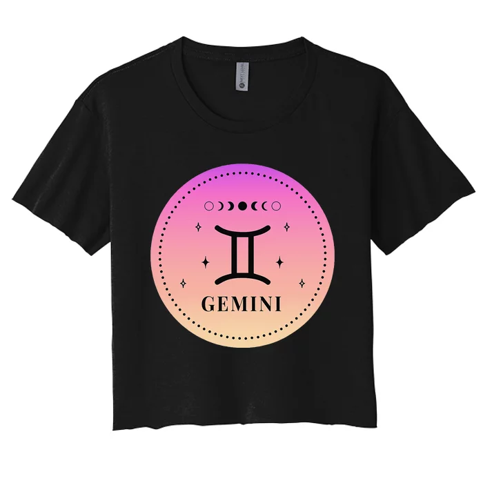 Gemini Birthday Present Wo Zodiac Sign Gemini Women's Crop Top Tee