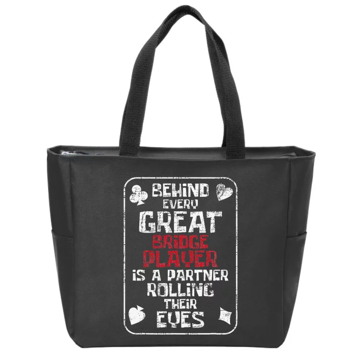 Great Bridge Player Deck Dealer Bridge Card Game Cardplay Zip Tote Bag