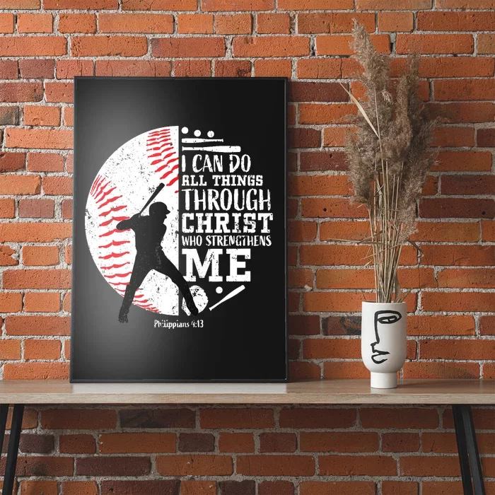 Gifts Baseball Players Teens Boy Christian Bible Verse Poster