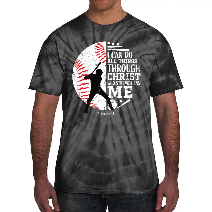 Gifts Baseball Players Teens Boy Christian Bible Verse Tie-Dye T-Shirt