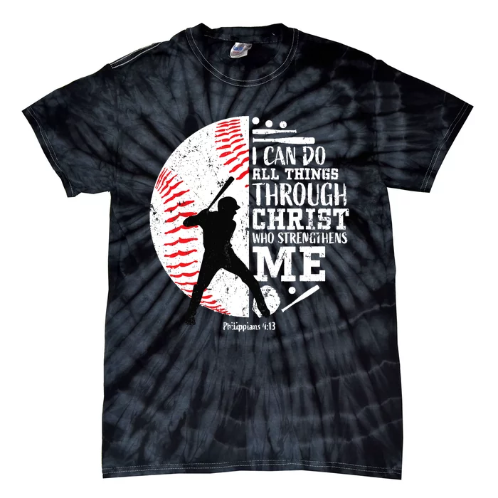 Gifts Baseball Players Teens Boy Christian Bible Verse Tie-Dye T-Shirt