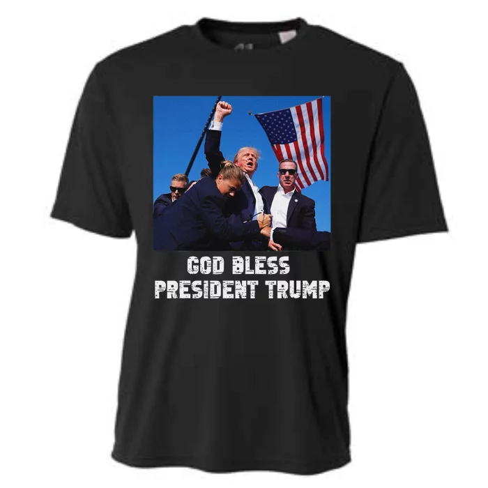 God Bless President Trump 2024 Patriot Cooling Performance Crew T-Shirt