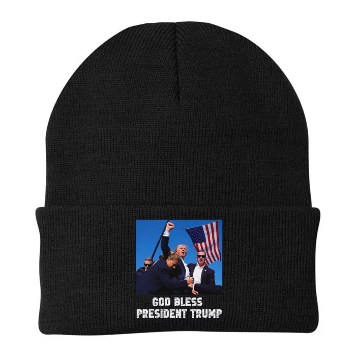 God Bless President Trump 2024 Patriot Knit Cap Winter Beanie